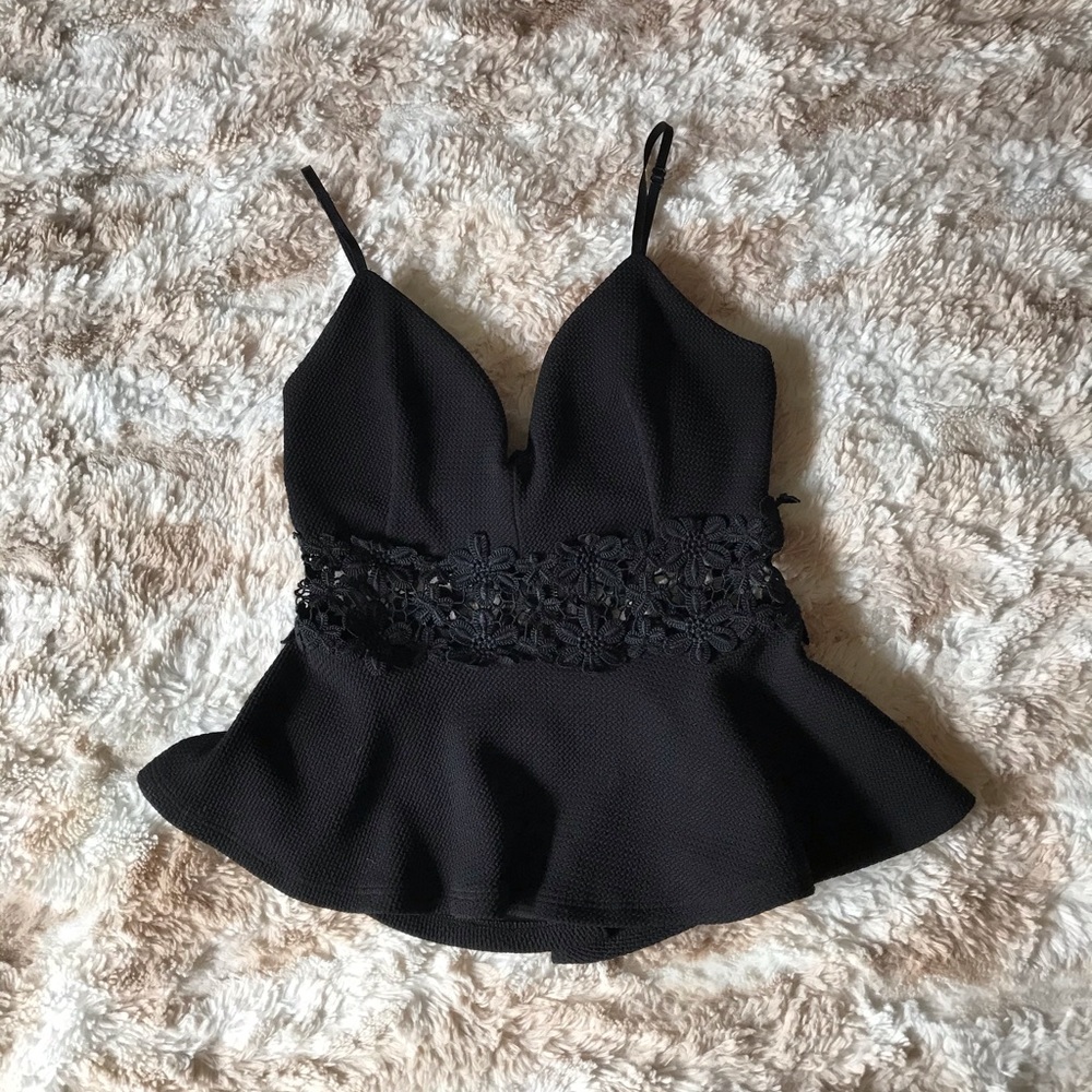 Black floral shirt